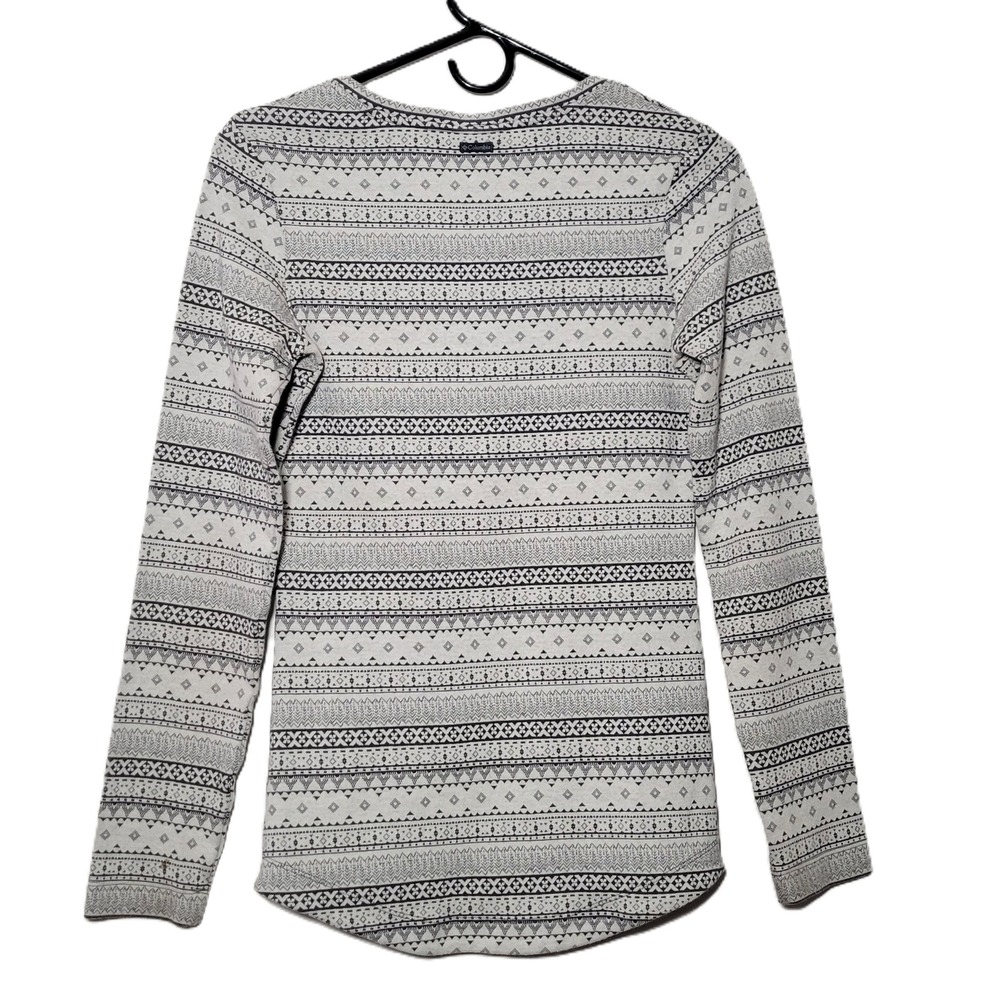 Columbia Women's Gray‎ Fair Isle Henley Long Sleeve Shirt Size Medium - Picture 3 of 10
